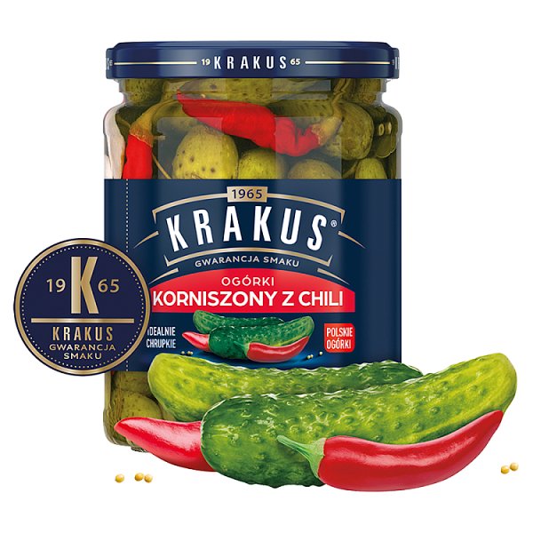 Krakus Ogórki korniszony z chili 500 g