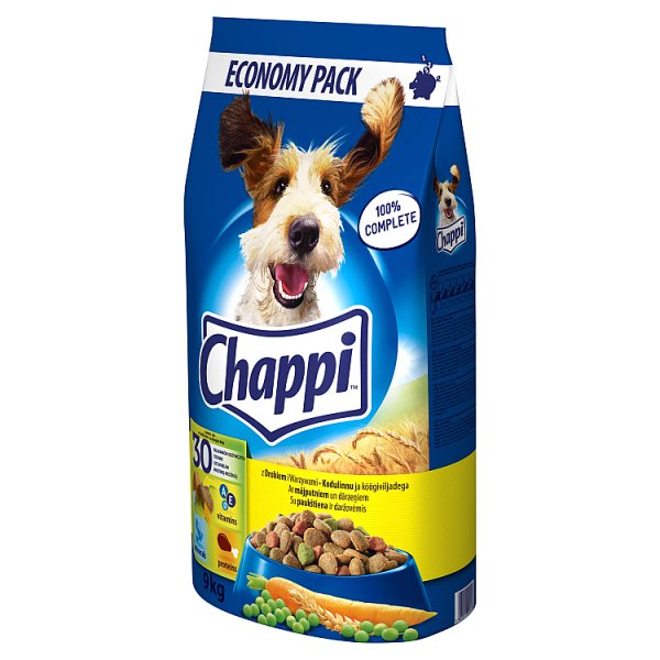 Chappi Sucha karma dla dorosłych psów z drobiem i warzywami 9 kg