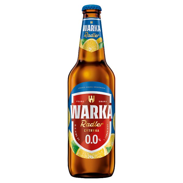 Piwo Warka Radler cytryna 0% do ceny jest doliczana kaucja 1 zł 