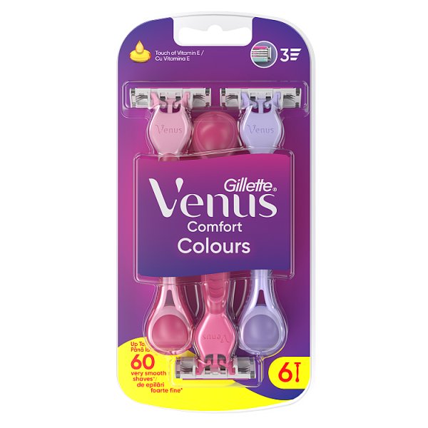 Gillette Venus Comfort Colours Maszynki Jednorazowe Do Golenia, Opakowanie 6 Sztuk