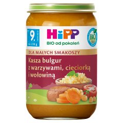HiPP BIO Dla Małych Smakoszy Kasza bulgur z warzywami cieciorką i wołowiną po 9. miesiącu 220 g