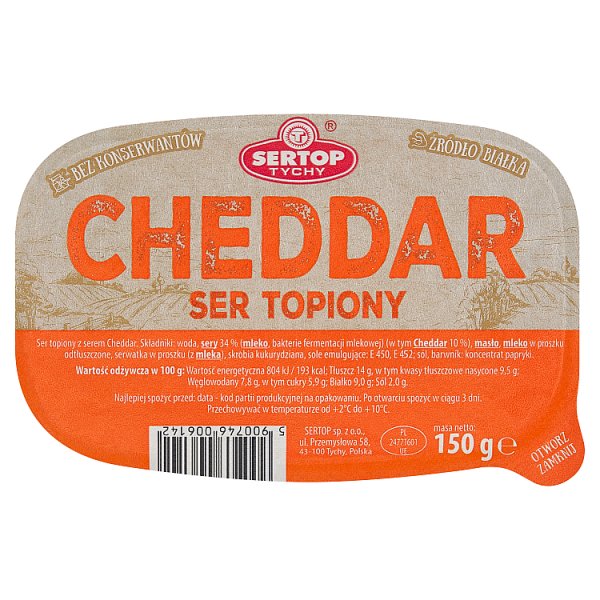 Sertop Tychy Ser topiony cheddar 150 g
