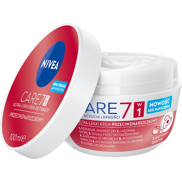 Nivea Care 7w1 Przeciwzmarszczkowy Ultra-Lekki krem do twarzy 100 ml