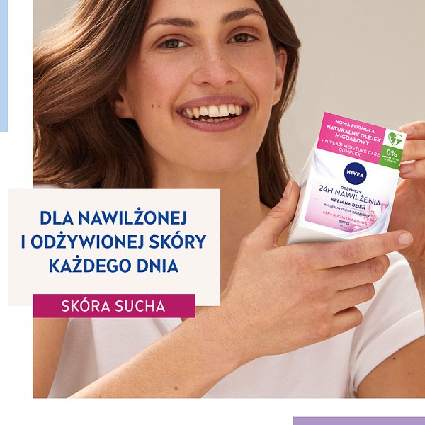 Nivea 24h Nawilżenia Odżywczy krem na dzień cera sucha i wrażliwa 50 ml