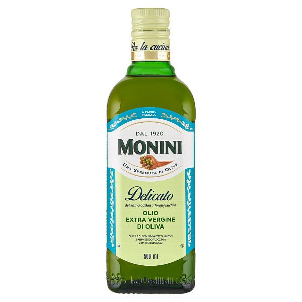 Monini Delicato Oliwa z oliwek najwyższej jakości z pierwszego tłoczenia 500 ml