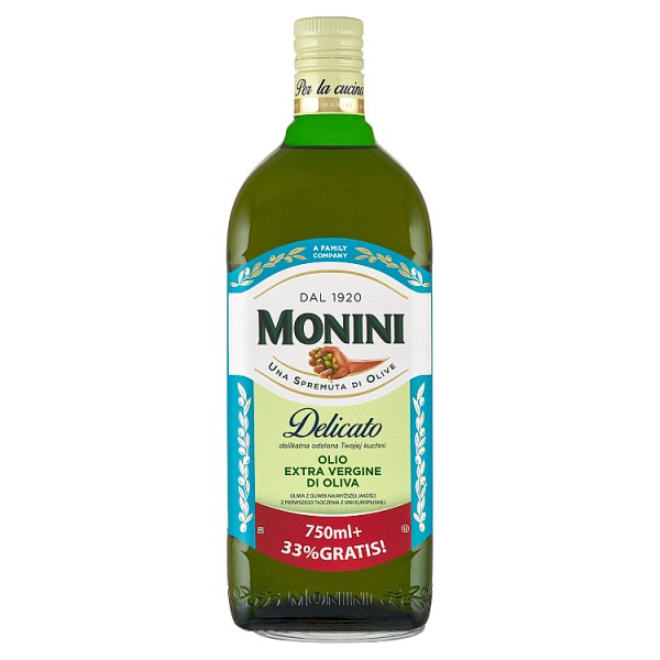 Monini Delicato Oliwa z oliwek najwyższej jakości z pierwszego tłoczenia 1000 ml