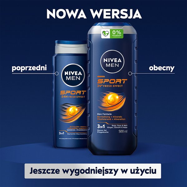 Nivea MEN Sport 24H Fresh Effect Żel pod prysznic dla mężczyzn 500 ml