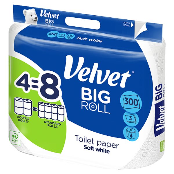 Velvet Big Roll Soft White Papier toaletowy 4 rolki