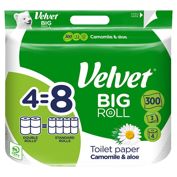 Velvet Big Roll Camomile &amp; Aloe Papier toaletowy 4 rolki