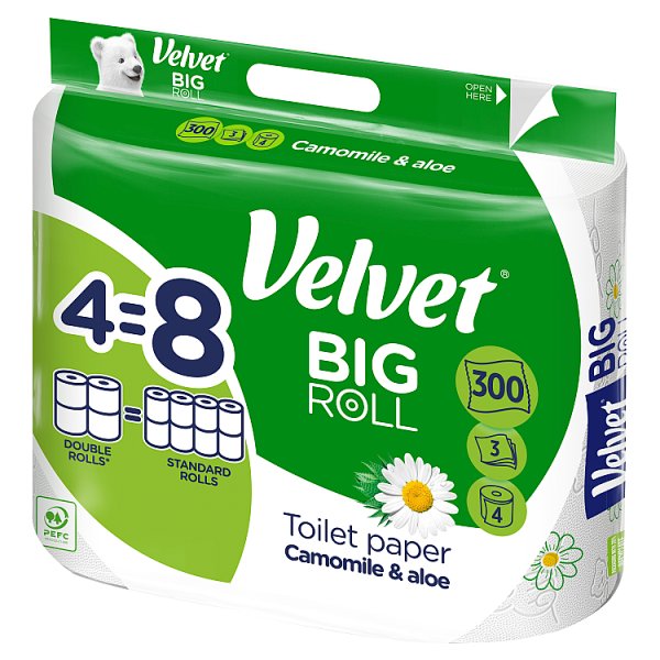 Velvet Big Roll Camomile &amp; Aloe Papier toaletowy 4 rolki
