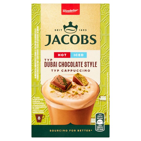 Jacobs Dubai Chocolate Style Rozpuszczalny napój kawowy typ cappuccino 120 g (8 x 15 g)