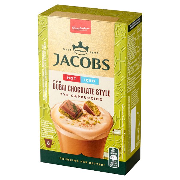 Jacobs Dubai Chocolate Style Rozpuszczalny napój kawowy typ cappuccino 120 g (8 x 15 g)
