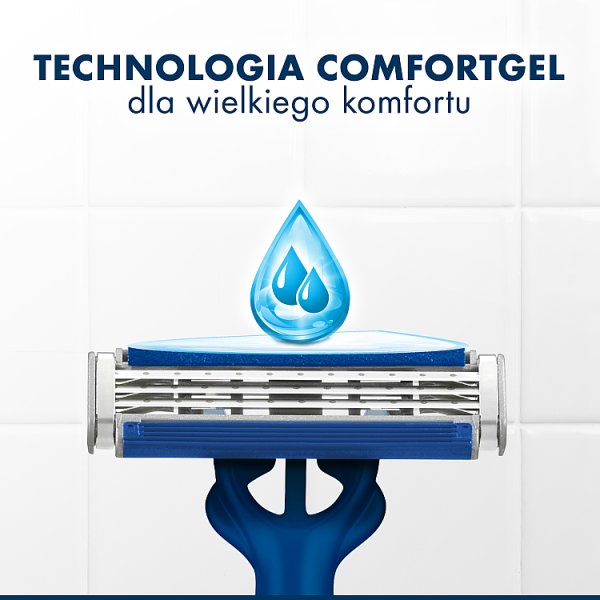 Gillette Blue3 Comfort Slalom Jednorazowa maszynka do golenia dla mężczyzn, 3 sztuk