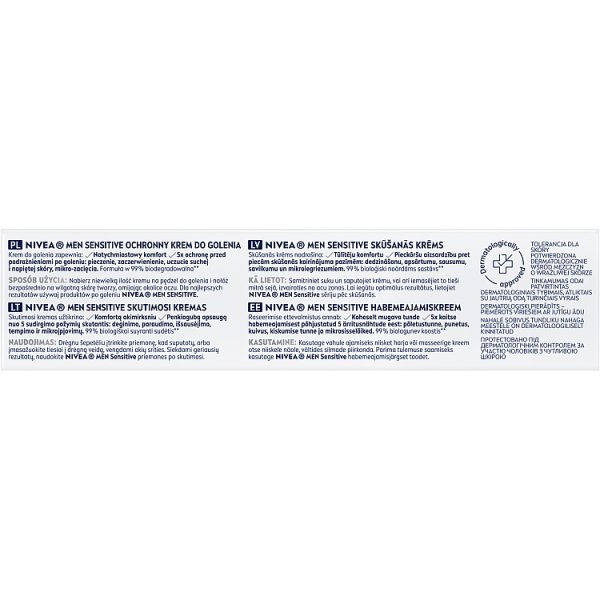Nivea MEN Sensitive Łagodzący krem do golenia 100 ml