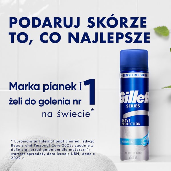 Gillette Series Nawilżający żel do golenia z masłem kakaowym, 200 ml