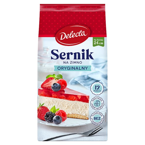 Delecta Sernik na zimno oryginalny mieszanka do domowego przygotowania ciasta 154 g