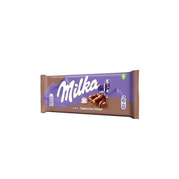Milka Bubbly Czekolada mleczna z nadzieniem mlecznym o smaku cappuccino 97 g