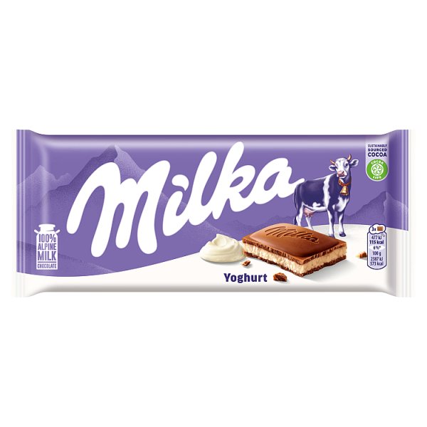 Milka Czekolada mleczna z nadzieniem jogurtowym 100 g