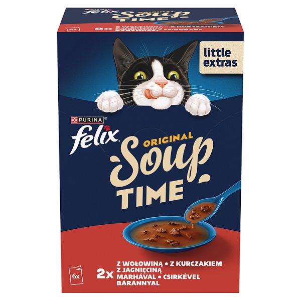 Felix Soup Time Original Karma uzupełniająca dla dorosłych kotów 6 x 48 g