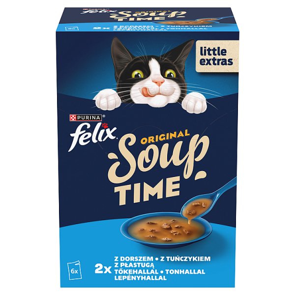 Felix Original Soup Time Karma uzupełniająca dla dorosłych kotów 6 x 48 g