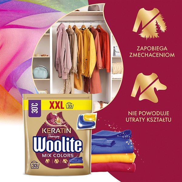 Woolite Keratin Therapy Kapsułki do prania do kolorów 660 g (33 prania)