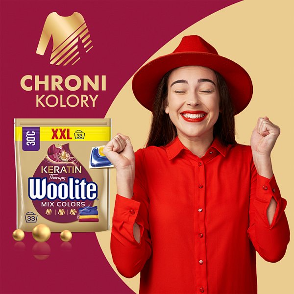 Woolite Keratin Therapy Kapsułki do prania do kolorów 660 g (33 prania)