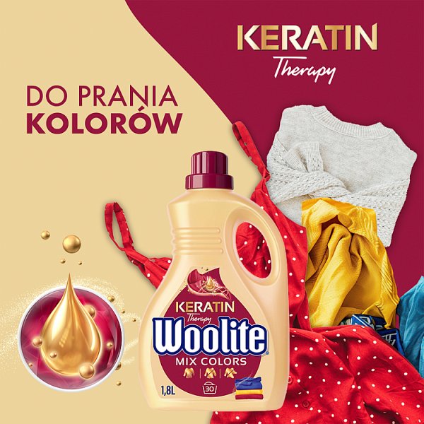 Woolite Keratin Therapy Płyn do prania do kolorów 1,8 l (30 prań)