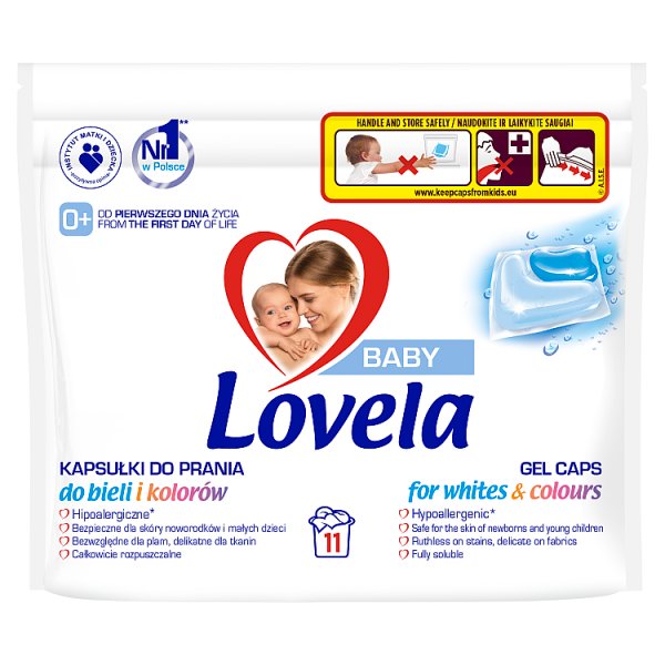 Lovela Baby Hipoalergiczne kapsułki do prania do bieli i kolorów 220 g (11 prań)