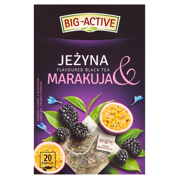 Big-Active Herbata czarna jeżyna &amp; marakuja 40 g (20 x 2 g)