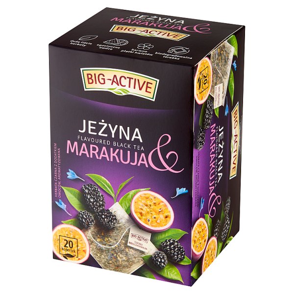 Big-Active Herbata czarna jeżyna &amp; marakuja 40 g (20 x 2 g)