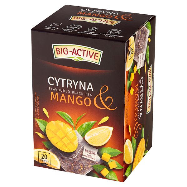 Big-Active Herbata czarna cytryna &amp; mango 40 g (20 x 2 g)