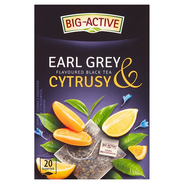 Big-Active Herbata czarna Earl Grey &amp; cytrusy 40 g (20 x 2 g)