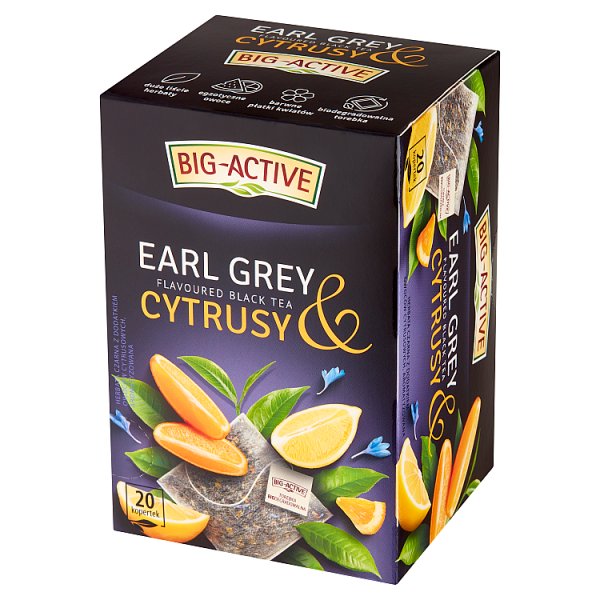 Big-Active Herbata czarna Earl Grey &amp; cytrusy 40 g (20 x 2 g)