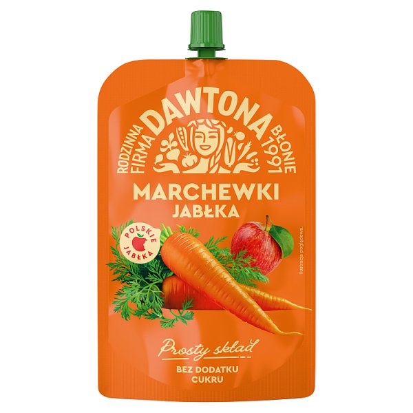 Dawtona Mus marchewki jabłka 180 g