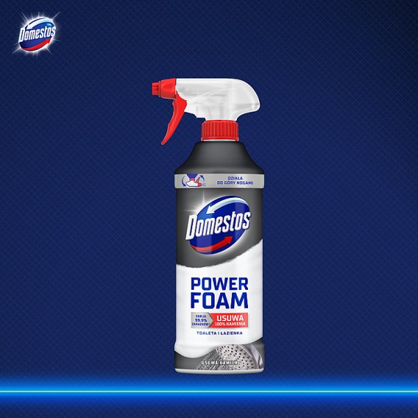 Domestos Power Foam Czyszcząca piana toaleta i łazienka 435 ml