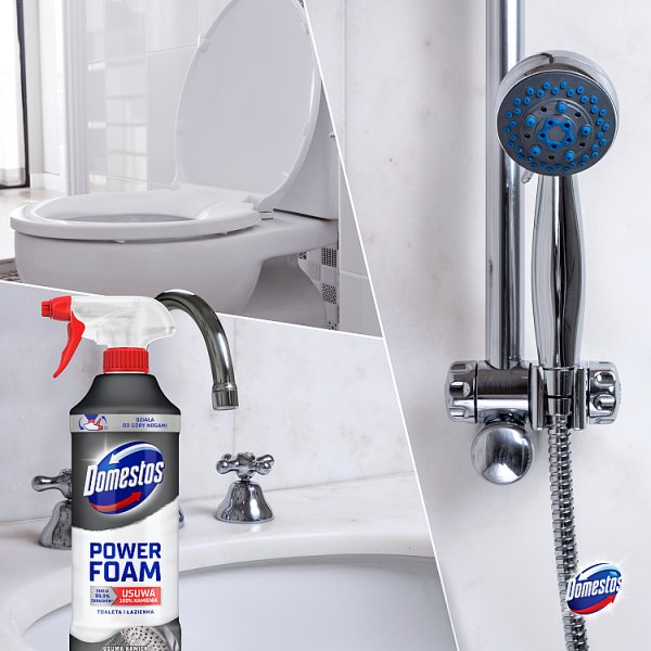 Domestos Power Foam Czyszcząca piana toaleta i łazienka 435 ml