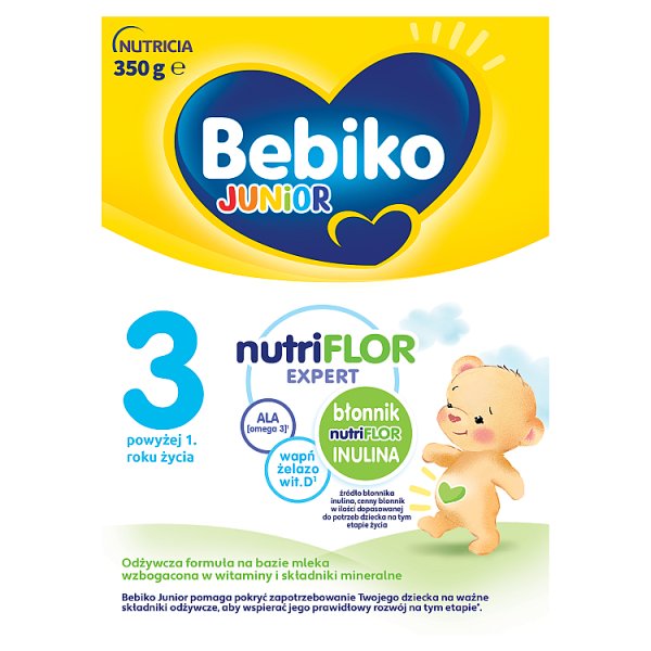 Bebiko Junior 3 Odżywcza formuła na bazie mleka dla małych dzieci powyżej 1. roku życia 350 g