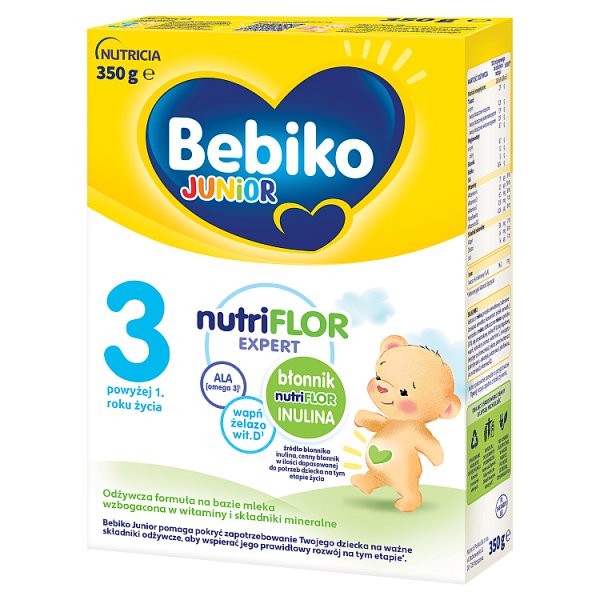 Bebiko Junior 3 Odżywcza formuła na bazie mleka dla małych dzieci powyżej 1. roku życia 350 g