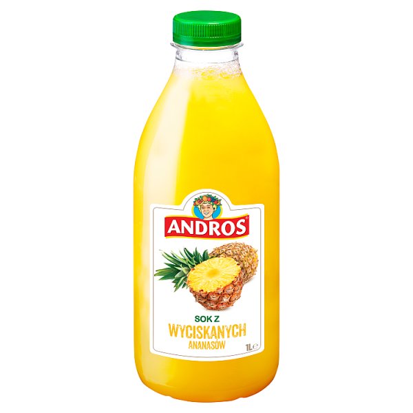 Sok 100% Andros ananas 1l doliczana jest kaucja 50 gr 
