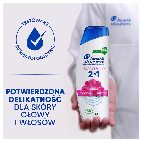 Head &amp; Shoulders Smooth &amp; Silky Szampon Przeciwłupieżowy 2 w 1 330 ml. Efekt Świeżości