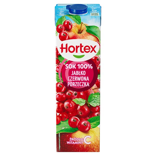 Hortex Sok 100 % jabłko czerwona porzeczka 1 l