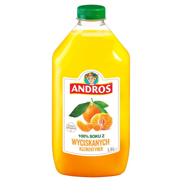 Sok 100% Andros mandarynka 1,5l doliczana jest kaucja 50 gr 