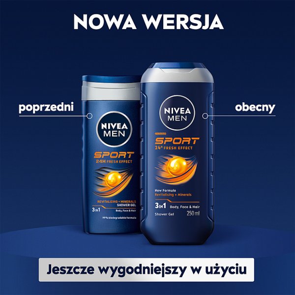 Nivea MEN Sport ŻEL POD Prysznic 3w1 250 ml