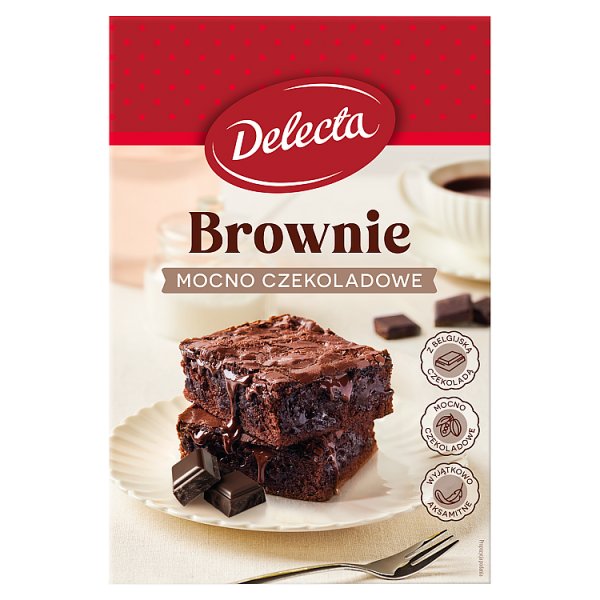 Delecta Brownie mocno czekoladowe mieszanka do domowego wypieku ciasta 550 g