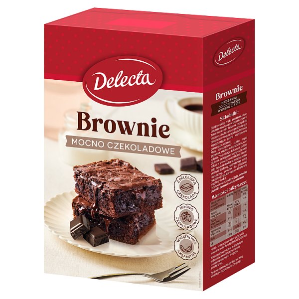 Delecta Brownie mocno czekoladowe mieszanka do domowego wypieku ciasta 550 g