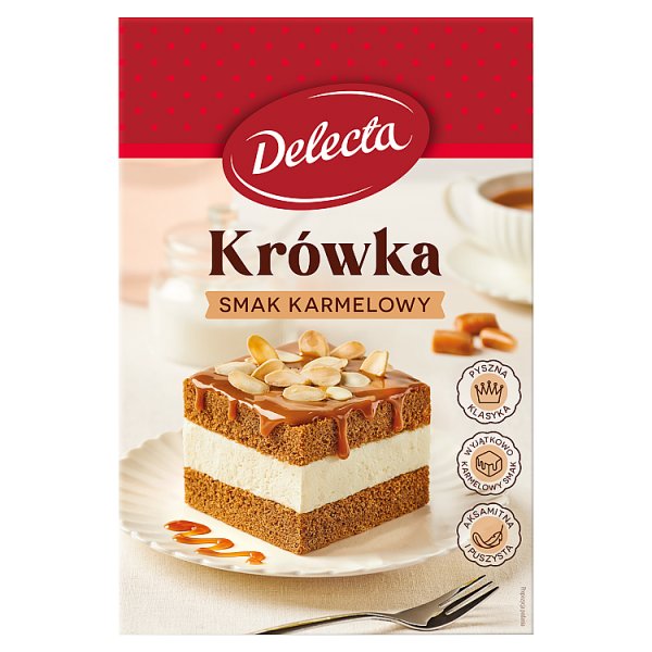 Delecta Krówka smak karmelowy mieszanka do domowego wypieku ciasta 530 g