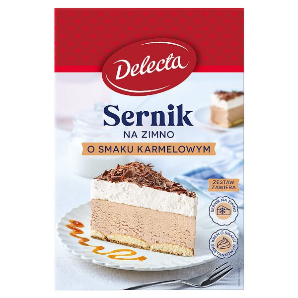 Delecta Sernik na zimno o smaku karmelowym mieszanka do domowego przygotowania ciasta 200 g