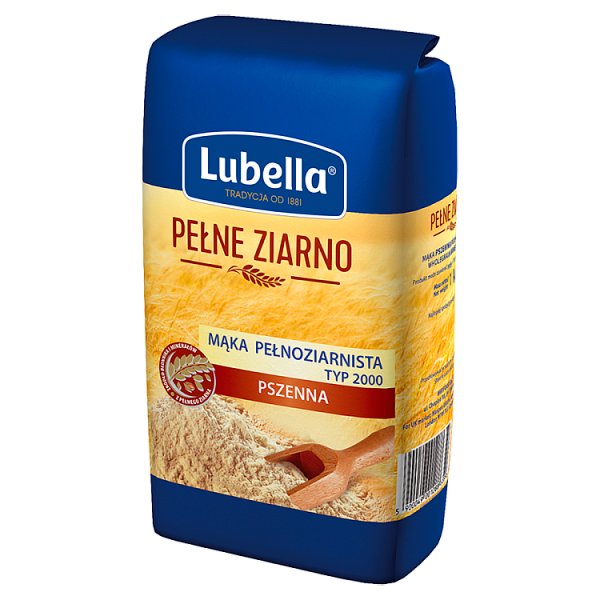 Lubella Pełne Ziarno Mąka pełnoziarnista pszenna typ 2000 1 kg