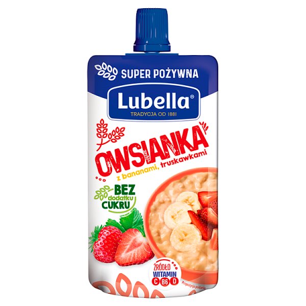 Lubella Owsianka z bananami truskawkami 100 g