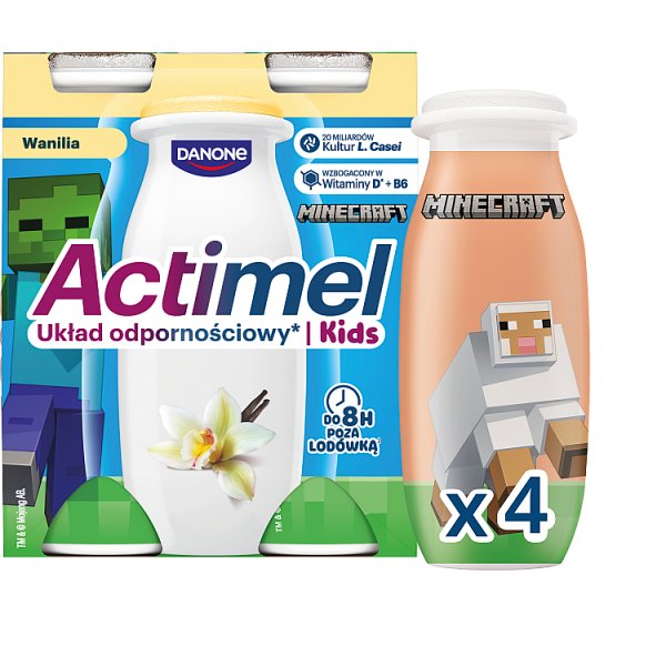 Actimel Kids Napój jogurtowy o smaku waniliowym 400 g (4 x 100 g)